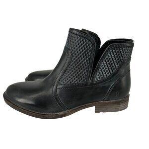 Roan GOSSIP Distressed Black Napa Leather Short Ankle Boots Sz 9 Textured Patter